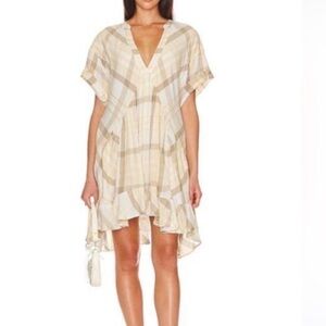 Free People Agnes Plaid Mini in Neutral Combo -Size M